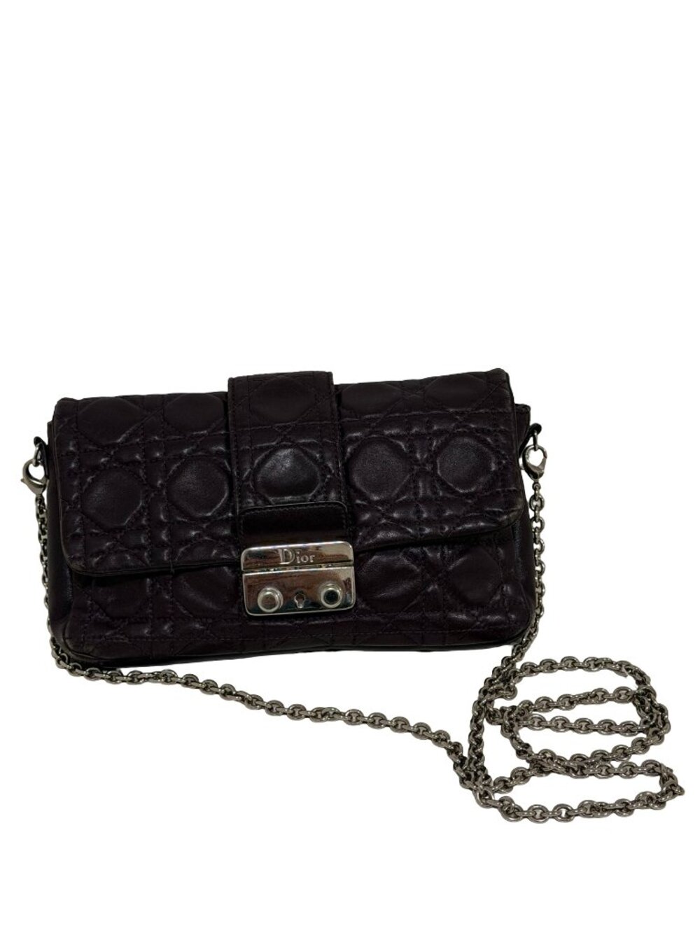 Christian Dior Miss Dior Promenade Pouch Purple Cannage Lambskin